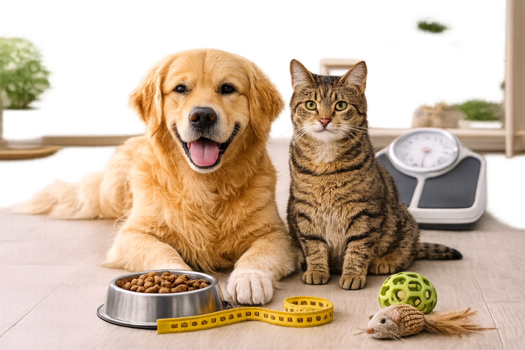 Perro y gato no obeso